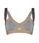 Spearheading the innerwear-as-outerwear trend, VPLs easy to layer pieces offer a fashion-forward alternative to lingerie - Two-tone multi-strap front with soft full-cups, adjustable wide straps, elasticized band - Pair with matching panties for stylish lounging or under a low-cut sleeveless top