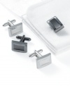 Sharp edges for the sharply dressed man. Complete your look with these Geoffrey Beene cufflinks.