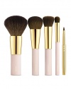 The right brushes make makeup easy. This essential set of luxurious brushes complements AERIN's effortless beauty collection. It's everything you need for the look you want. The set includes: Foundation, bronzer, highlighter, concealer and lip brushes, all held in a signature AERIN bag. Imported. 