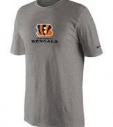 From the pre-game to after-party, show off your Cincinnati Bengals pride in this NFL football t-shirt from Nike.