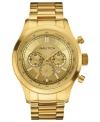 Go for the win in this golden chronograph watch from Nautica.