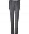 Ultra sleek, these slim wool-and-cashmere pants are an urbane-cool essential - Flat front, belt loops, off-seam pockets, back welt pockets with buttons, creasing at legs - Slim fit, 19cm ankle opening - Style with a matching blazer and a solid button-down for work or play style