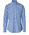 Playful and chic with its bright striping, Etros cotton button-down lends a characteristic fun edge to any outfit - Cutaway collar, long sleeves, buttoned cuffs, button-down front, shirttail hemline - Modern slim fit - Wear with a bright leather belt, tailored trousers and loafers