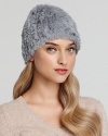 Soft and chic, this rabbit hat adds irresistible texture to your winter wardrobe. By Adrienne Landau.