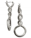 A stylish spin. T Tahari's pair of linear drop earrings from its Essentials Collection is crafted from silver-tone mixed metal. Approximate drop: 1-7/8 inches.