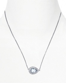 Crislu Sterling Platinum East West Pendant, 16