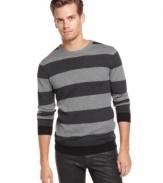 Bold bar stripes makes a singular style statement on this sweet sweater from Sons of Intrigue.