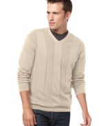 In a textured solid, this Perry Ellis sweater is a classic piece you can wear with just about anything.