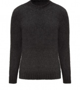 Essential sweater for a fall or winter wardrobe, this basic pullover is anything but basic - Made from a comfortable wool blend, it is effortlessly stylish while remaining classic - Small, thick scoop neck, long sleeves and ribbed hem - Perfect solo with an undershirt, or as a layering piece, and with jeans or corduroy