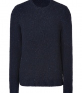 Finish your look on a timeless-modern note with Rag & Bones ultra chic flecked wool pullover - Crew neckline, long sleeves, ribbed trim - Contemporary slim fit - Wear with tees and jeans, or over button-downs and slim cut trousers