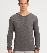 Soundwave detail defines this slim-fitting crewneck design in rich, Italian cotton.CrewneckCottonMachine washMade in USA