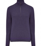 Cover up in sleek style with this zip up pullover from Etro - Turtleneck with zipper half placket, slim fit, ribbed hem and cuffs - Wear with jeans, chinos, or trousers