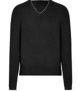 Classically sophisticated, this slim wool pullover from Michael Kors is sure to be a new season staple - V-neck, long sleeves, ribbed hem and cuffs, slim fit - Pair with slim jeans, chinos, or corduroys