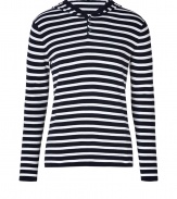 With a nautical mix of navy and white, Vinces striped cotton hoodie is a timeless choice perfect for city and seaside looks alike - Hooded with henley-style button plaque, long sleeves - Slim fit - Wear with chinos and loafers, or with shorts and flip-flops