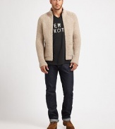 A heavy weight zip cardigan is an ideal way to beat the winter chill, and this style is shaped and knitted in a luxurious alpaca wool blend for a cozy fit.Zip frontStand collarWaist patch pockets97% alpaca/3% polyamideDry cleanImported