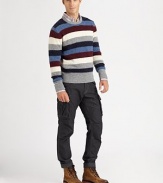 Perfect for layering with your work wardrobe or weekend attire, this versatile, striped sweater is knitted in superior wool for a warm, cozy fit.CrewneckRibbed knit collar, cuffs and hemWoolDry cleanImported