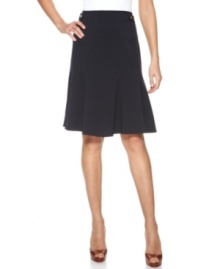 This Ellen Tracy skirt features godet construction for a fit-and-flare shape that flatters any body! Pair it with a fitted tee or lightweight sweater for a no-fuss ensemble.