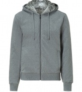 Laid-back looks get an ultra luxurious finish with Michael Kors fur lined stretch cotton hoodie - Drawstring hood, long sleeves, fine ribbed trim, front zip, split kangaroo pockets, straight fit - Pair with favorite jeans and edgy sneakers