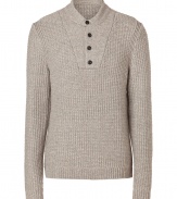 With its timeless classic henley styling and cool textural knit, Rag & Bones pullover is a timeless-modern must-have for casual looks - Flat knit neckline and buttoned top, long sleeves, contrast ribbed trim - Contemporary slim fit - Wear with tees and jeans, or over button-downs and slim cut trousers