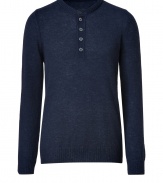 Finish your look on a cool modern note with Closeds super soft knit henley, the perfect fusion of cozy and contemporary - Partial buttoned front, long sleeves, ribbed trim - Modern straight slim fit - Wear with bright scarves and favorite jeans, or with sleek button-downs and sharply tailored trousers