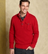 The true fall classic. This mock neck sweater from Tommy Hilfiger is all about timeless seasonal style.