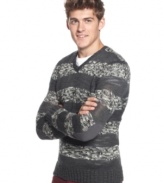 This sweater from Kenneth Cole Reaction is part vintage cool, part modern hip.