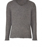 Elegant, streamlined staples anchor any wardrobe, and this grey pullover from Marc Jacobs proves a ready addition to any closet - Crafted from a soft, lighter-weight virgin wool and alpaca blend - Slim, straight cut - V-neck and rib trim at hem and cuffs - Seamlessly transitions from work to weekend and pairs perfectly with jeans, chinos, cords or dress trousers