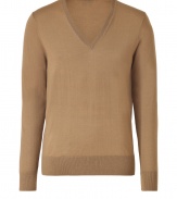 Add instant style to your work or play style with this neutral-hued wool pullover from PS by Paul Smith - V-neck, long sleeves, slim fit - Wear with jeans, slim trousers, chinos, or corduroys