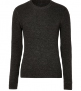 An all-around basic in sleek stretch wool, Michael Kors charcoal knit pullover is tailored everyday sophistication - Rounded neckline, long sleeves, slim fit - Pair with blazers and skinny trousers, or with favorite jeans and fashion sneakers