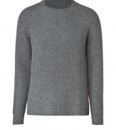 Elegant, streamlined staples anchor any wardrobe, and this grey pullover from Marc Jacobs proves a ready addition to any closet - Crafted from a sumptuously soft, pure alpaca knit - Slim cut fits close to the body - Classic crew neck and subtle, all-over rib trim - Seamlessly transitions from work to weekend and pairs perfectly with jeans, chinos, cords or dress trousers