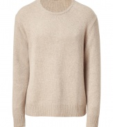 With its ultra luxurious cashmere and understated elegant shades of cream heather, Neil Barretts crew neck pullover is a timeless classic must - Rounded neckline, long sleeves, ribbed trim, classic fit - Pair with tweed blazers and oxfords