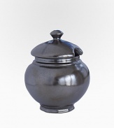 A charming breakfast companion, handcrafted in pewter with classic lines and color that matches any decor. Includes lid Pewter 4½H X 4 diam. Dishwasher safe Imported 