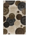 A collection of medallions are intricately woven in a soothing palette of earthy tones upon this Jamestown area rug from Kenneth Mink. Made in Turkey of durable heat-set polypropylene, this rug boasts unique texture with accents of carved detailing for pure style that endures.