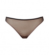 Ultra-chic black and nude tulle thong from Chantal Thomass - Turn up the heat in the boudoir with this feminine thong - Super seductive look with a classic and comfortable fit