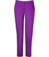 Liven up your new season wardrobe with Etros bright purple ankle trousers - Flat front, side and back slit pockets, zip fly, button closure, slit ankles - Fitted - Wear with printed tops and sleek heels