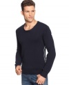 Formula One: Armani Jeans' cotton pullover with a sleek-and slimming-side seam detail reminiscent of racing stripes.