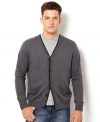 Wrap yourself in dapper causal style with this cardigan by Nautica.