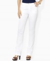 The epitome of contemporary style and comfort, Lauren Jeans Co.'s chic  chino is rendered in a soft stretch cotton blend with a straight-leg silhouette.