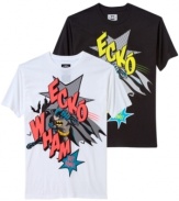 Go retro. This Ecko Unltd shirt takes comic-book cool to new heights with this old-school Batman tee.