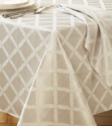 A symbol of victory, Lenox's Laurel Leaf table linens bring honor to any home. Featuring a leaf pattern against a striped damask background in a durable cotton/polyester blend. Imported.