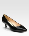 Patent leather pointed toe silhouette. Self-covered heel, 1¾(45mm)Patent leather upperLeather liningRubber solePadded insoleImportedOUR FIT MODEL RECOMMENDS ordering one half size up as this style runs small. 