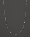 Stations of diamonds and brilliant gemstones dot a sterling silver chain. By Ippolita.