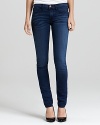 Heavy front whiskering and fading puts a vintage spin on these sleek and sexy J Brand jeans.