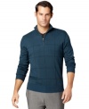 Texture and windowpane details offer an upgraded look with this sweater from Van Heusen.