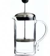 Fall in love with the true flavors of rich coffee brewed to perfection by an expert press that pulls out the lush oils and robust taste of freshly ground beans.  This press pulls double duty with a double-walled glass construction, creating an indulgent blend and keeping it hot for hours, so you can sit back and sip at your own pace .