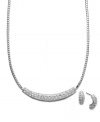 Complete your look from head-to-toe! This party-perfect Charter Club jewelry set creates just the right amount of shine with pave-set glass accents in silver tone mixed metal. Approximate necklace length: 14 inches + 2-inch extender. Approximate pendant width: 2 inches. Approximate earring diameter: 1/2 inch.