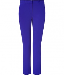 A chic pair of ankle-cropped trousers is a wardrobe essential, and Josephs vibrant cobalt blue stretch style has enduring appeal - Medium rise, in a straight leg, 7/8 cut - Belt loops and zip fly - Slash pockets at sides, single decorative flap pocket at rear - Easy and elegant, perfect for pairing with a button down, a cashmere pullover or a silk blouse and ballet flats or pumps