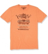 Give your casual look some international energy with this rad graphic tee from Lucky Brand Jeans.