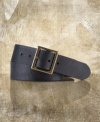 Inspired by timeworn vintage style, a classic belt is crafted in distressed leather for a casual finish.