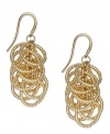 Intertwining strands of tubular chains create a lasting effect on these drop earrings from Alfani. Crafted from gold tone mixed metal. Approximate drop: 1-1/4 inches.